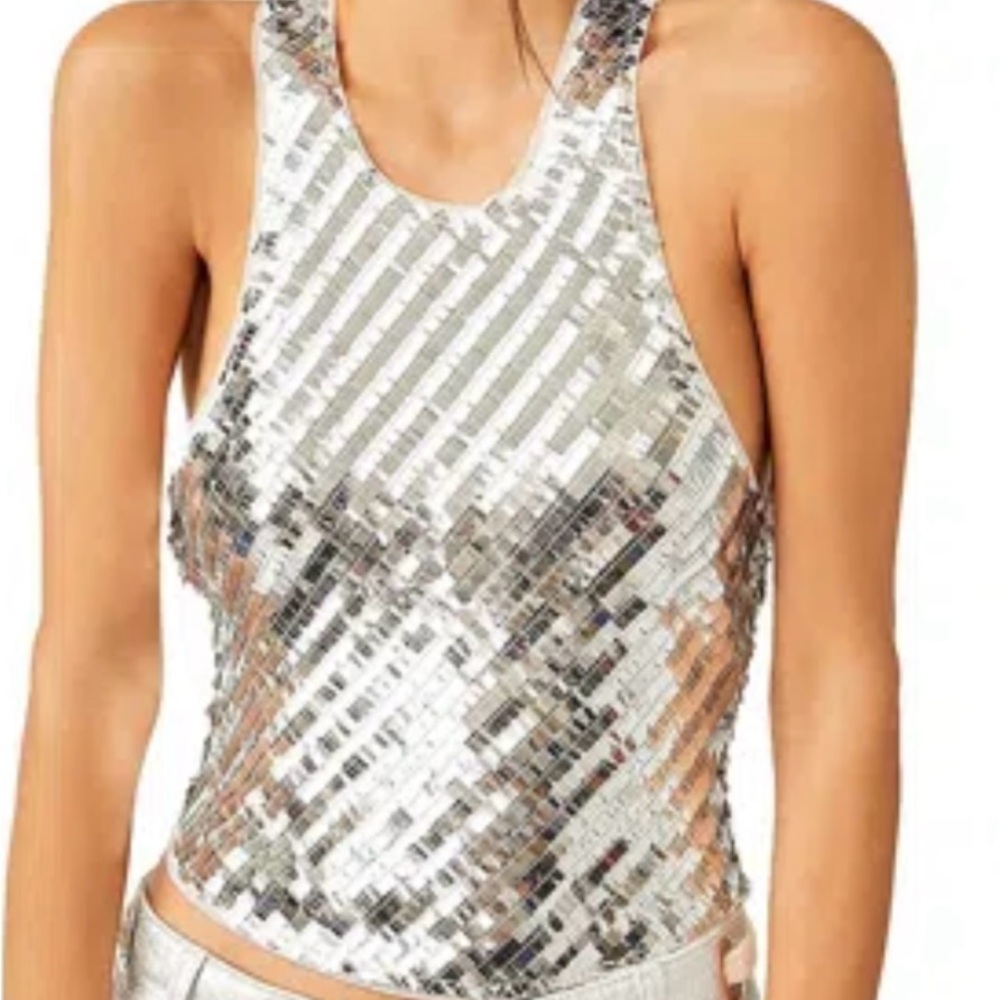 NWT intimately by Free People Champagne Sequin Tank Top